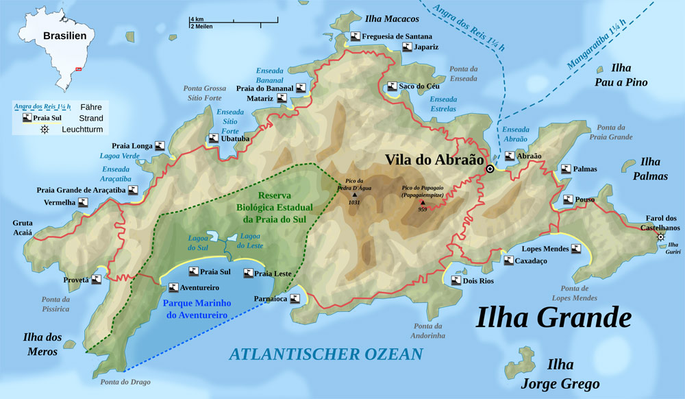 Übersichtskarte der Ilha Grande