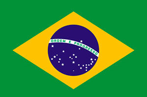 Brasiliens Nationalflagge: Grün, gelb, blau